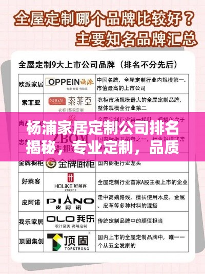 杨浦家居定制公司排名揭秘，专业定制，品质之选