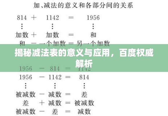 揭秘减法表的意义与应用，百度权威解析