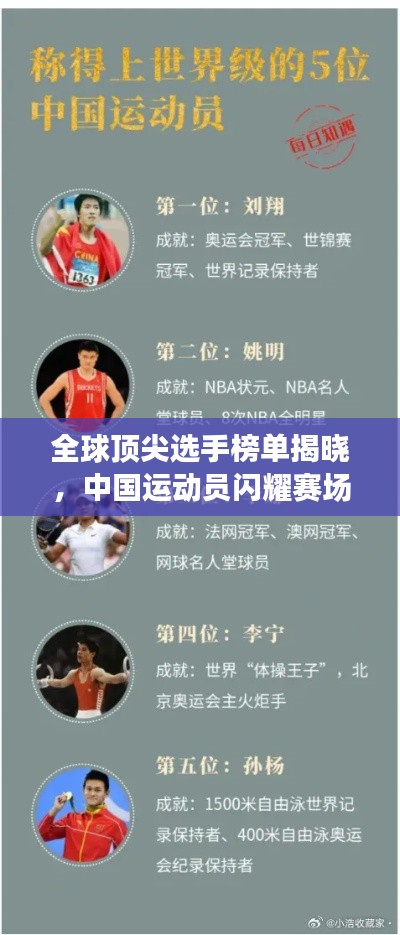 全球顶尖选手榜单揭晓，中国运动员闪耀赛场荣耀时刻