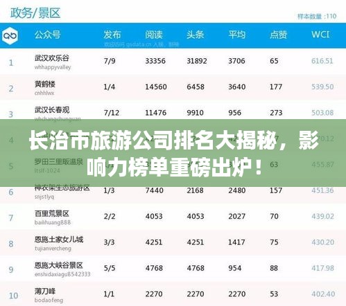 长治市旅游公司排名大揭秘，影响力榜单重磅出炉！