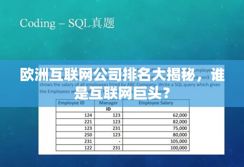 欧洲互联网公司排名大揭秘，谁是互联网巨头？